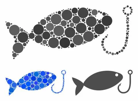 Fish hook Mosaic Icon of Circles Stock Illustration