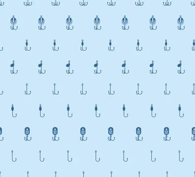 Fish hook pattern seamless. Hook for catching fish background. fishing tack.. Illustrazione stock