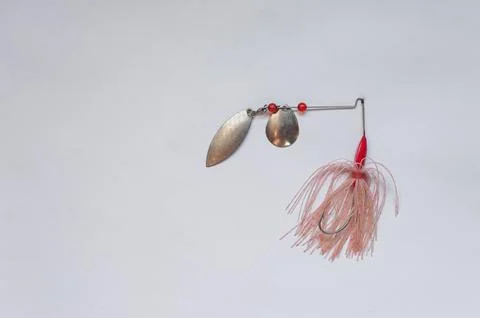 Fish hook with shiny bait Stock Photos