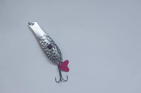 Fish hook with shiny bait Stock Photos