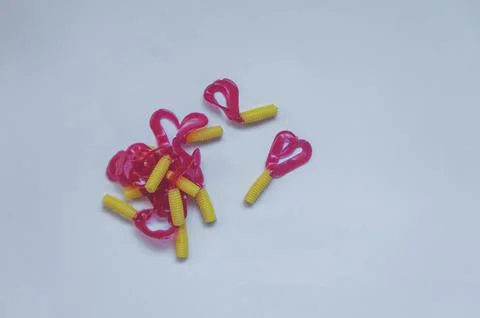 Fish hook with shiny bait Stock Photos