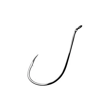 Fish Hook Silhouette Stock Illustration