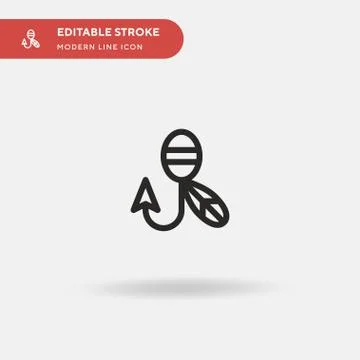 Fish Hook Simple vector icon. Illustration symbol design template for web mob Illustrazione stock
