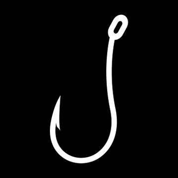 Fish hook white color icon . Stock Illustration