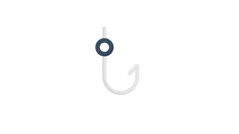 A fish hook with a worm resting on a plain white background. Stock Footage 332545036