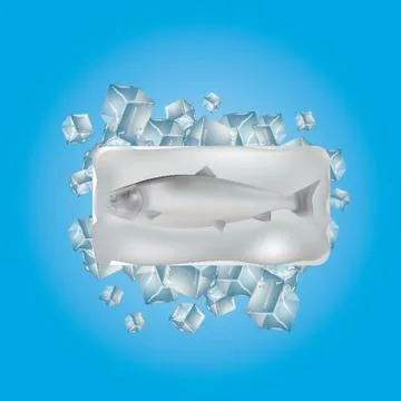 Fish In An Ice Cube Stock Illustration