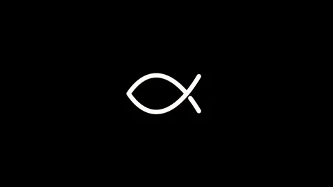 Fish icon on a black background. Dynamic Style Footage for Your Project Stock Footage 293997081