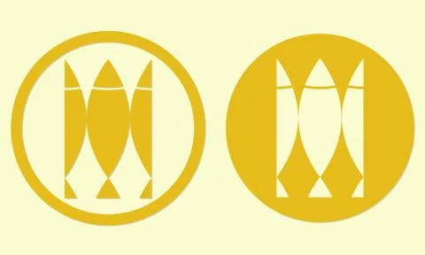 Fish Icon. Design element for ocean or seafood label. Vector illustration. Stock Illustration