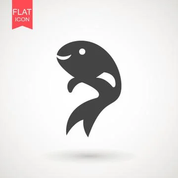 Fish icon. Fish logo template. Creative vector symbol of fishing club or onli Stock Illustration
