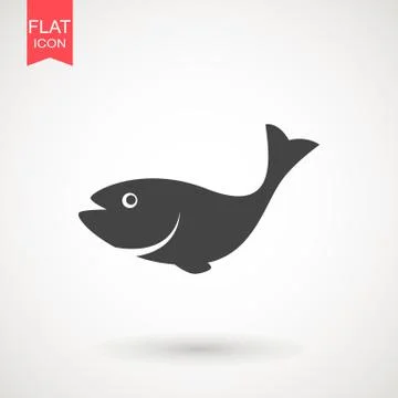 Fish icon. Fish logo template. Creative vector symbol of fishing club or onli イラスト素材