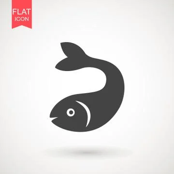 Fish icon. Fish logo template. Creative vector symbol of fishing club or onli Stock Illustration
