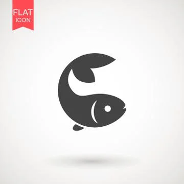 Fish icon. Fish logo template. Creative vector symbol of fishing club or onli イラスト素材