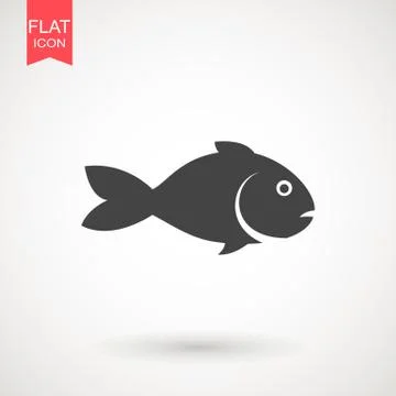 Fish icon. Fish logo template. Creative vector symbol of fishing club or onli Stock Illustration