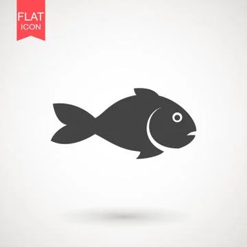 Fish icon. Fish logo template. Creative vector symbol of fishing club or onli Stock Illustration