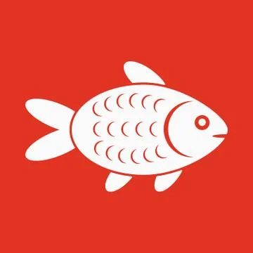 The fish icon. Fish symbol. Flat Stock-Illustration