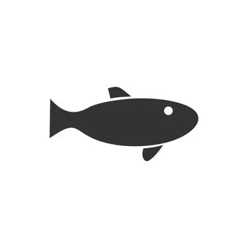 Fish icon flat Fish. Black Icon Flat on white background Copyright: xZoona... Stock Photos
