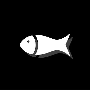 Fish icon flat Stock Illustration