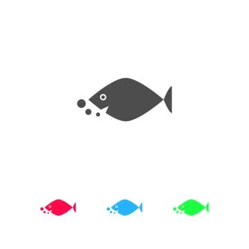 Fish icon flat. Stock Illustration