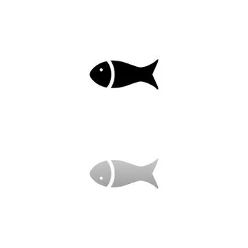 Fish icon flat Stock Illustration