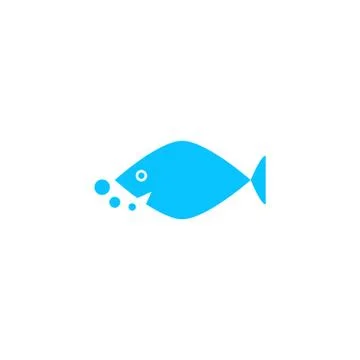 Fish icon flat. Stock Illustration