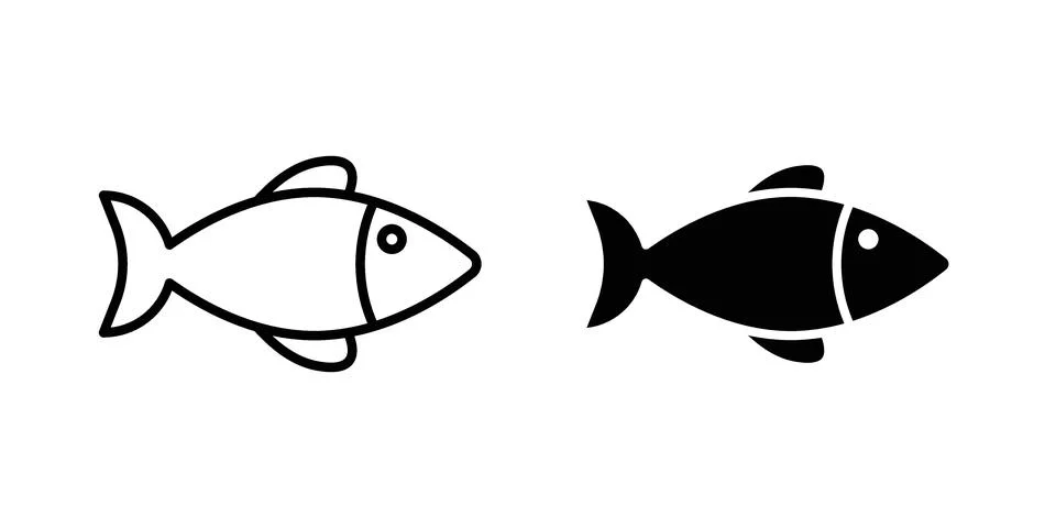 Fish icon Illustration set. Vector Eps10 for apps Stock Illustration