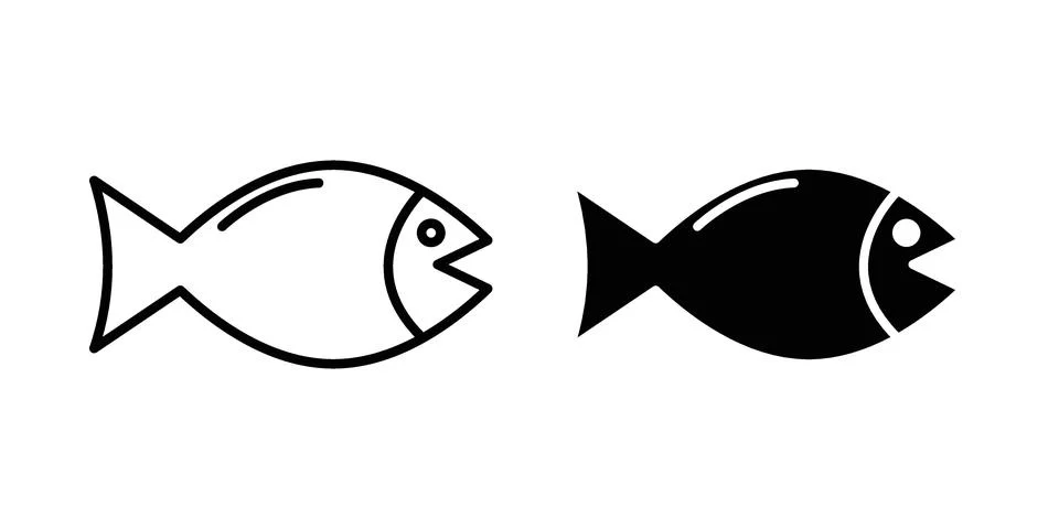 Fish icon illustration vector, icon set for apps Stock Illustration