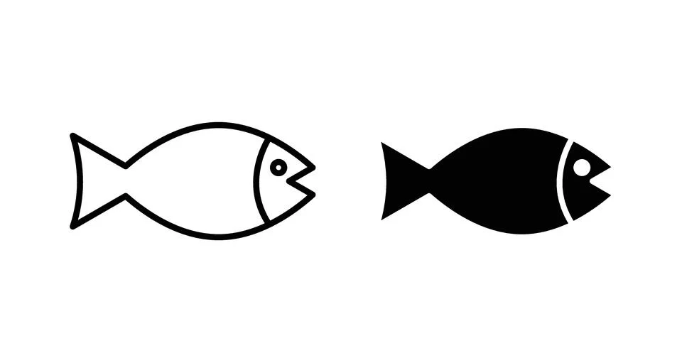 Fish icon illustration vector, icon set for apps Stock Illustration