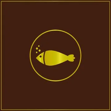 Fish icon isolated on brown background. Vector Illustration Stock Illustration