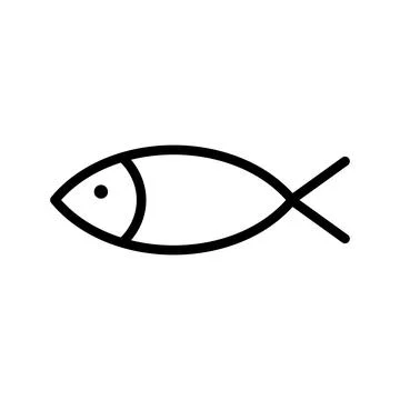 Fish icon line isolated on white background. Black flat thin icon on modern.. 스톡 일러스트