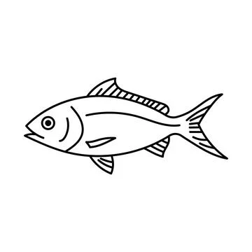 Fish icon logo design template isolated illustration Stock Illustration