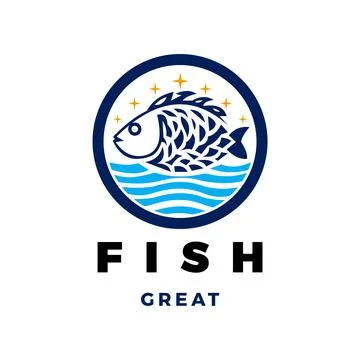 Fish Icon Logo Design Template Stock-Illustration