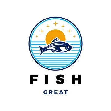 Fish Icon Logo Design Template Stock-Illustration
