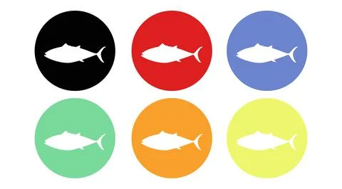 Fish Icon Set. Stock Illustration