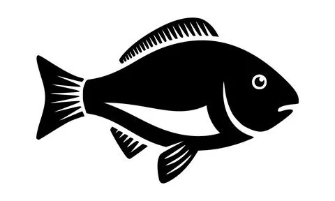 Fish icon vector. fish icon glyph style design on white background Illustrazione stock