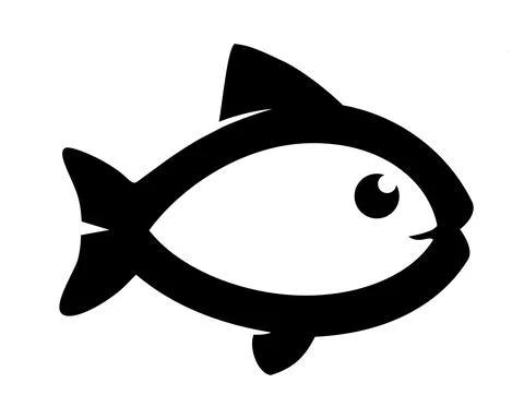 Fish icon vector. fish icon glyph style design on white background Illustrazione stock