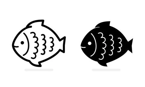 Fish icon vector. fish icon glyph style design on white background Stock Illustration