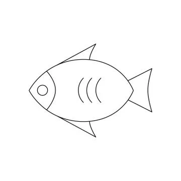 Fish icon Vector. Flat vector illustration in black on white background. EPS  Stock Illustration