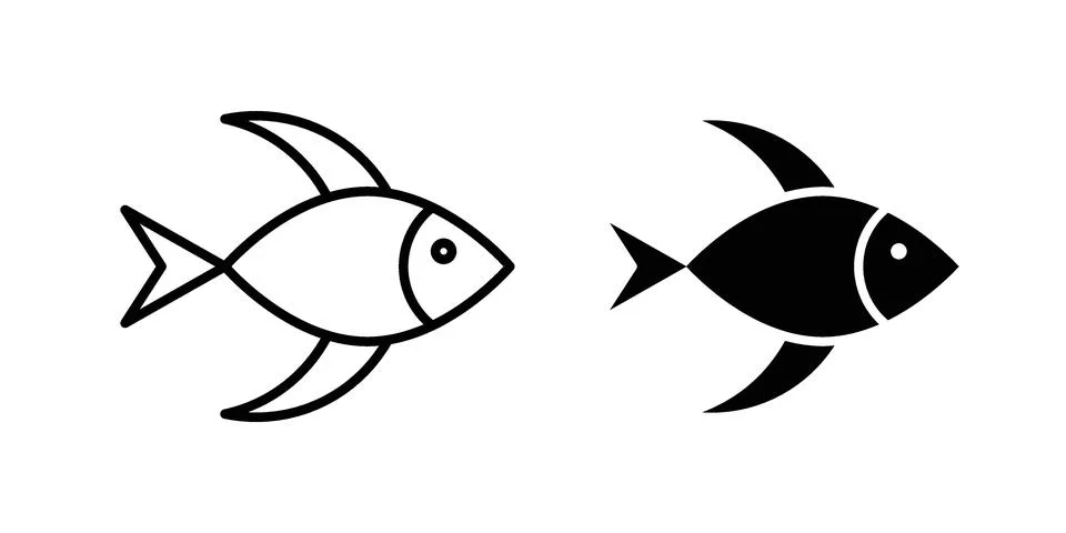 Fish icon vector, illustration icon set Stock Illustration