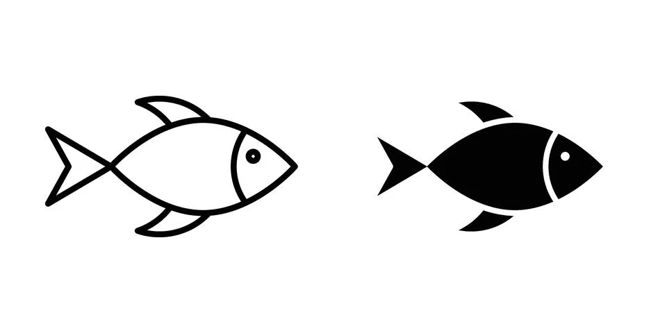 Fish icon vector, illustration icon set Stock Illustration