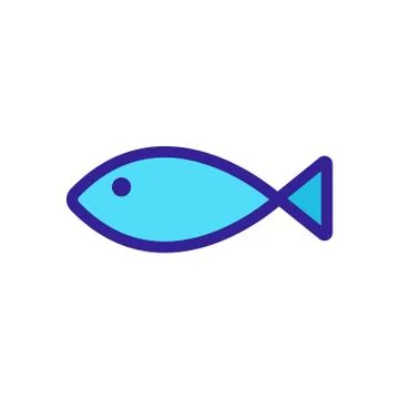 Fish icon vector. Isolated contour symbol illustration 库存插图