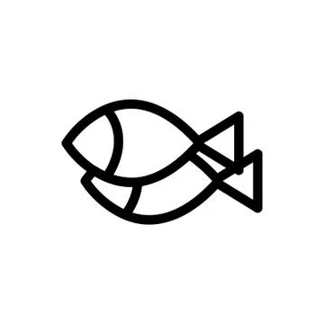 Fish icon vector. Isolated contour symbol illustration Stock Illustration
