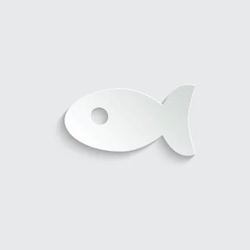 Fish icon vector paper icon line style Stock Illustration