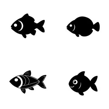 Fish icon vector set isolated on white background. food illustration sign c.. Stock Illustration