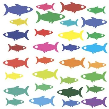 Fish icon wallpaper Stock Illustration