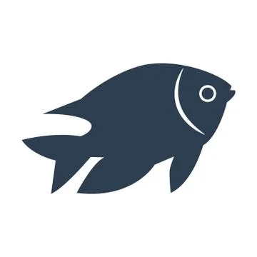 Fish icon on white background. Stock Illustration