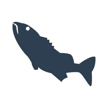 Fish icon on white background. Stock Illustration