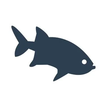 Fish icon on white background. Stock Illustration