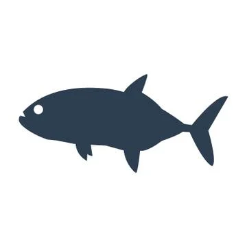 Fish icon on white background. Stock Illustration