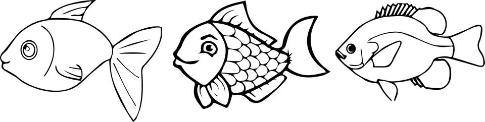Fish icon on white background Stock Illustration