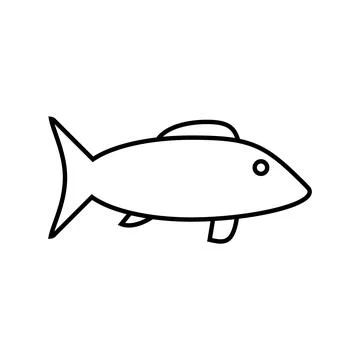 Fish icon on white. Illustrazione stock